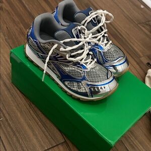 Bottega Veneta Blue and Silver Men's Sneakers